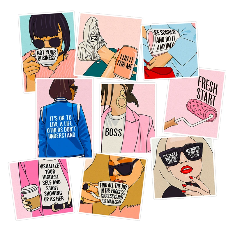 استیکر لپ تاپ ماسا دیزاین طرح GIRL کد COLS19 مجموعه 9 عددی