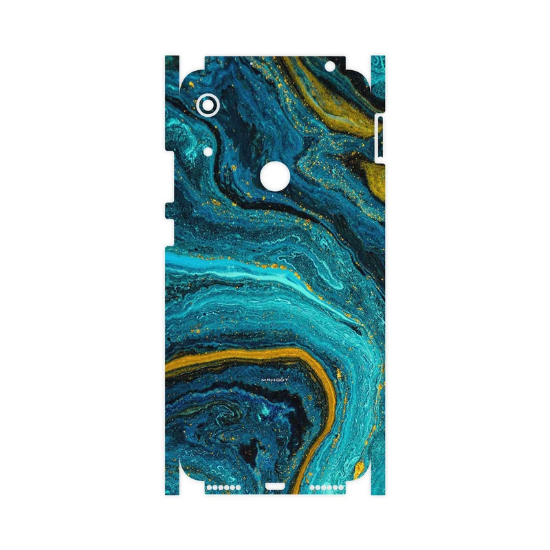 برچسب پوششی ماهوت مدل Turquoise marblewith golden streaks-FullSkin مناسب برای گوشی موبایل هوآوی Y6s 2019