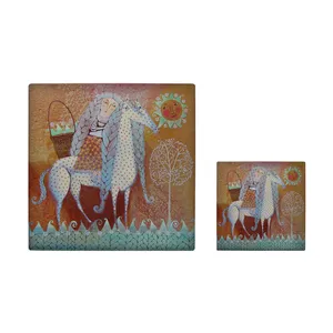 کاشی کارنیلا  مدل لوحی آویز کد kla160 مجموعه 2 عددی