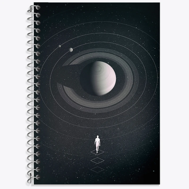 دفتر زبان 50 برگ خندالو مدل دو خط طرح فضایی کد F98