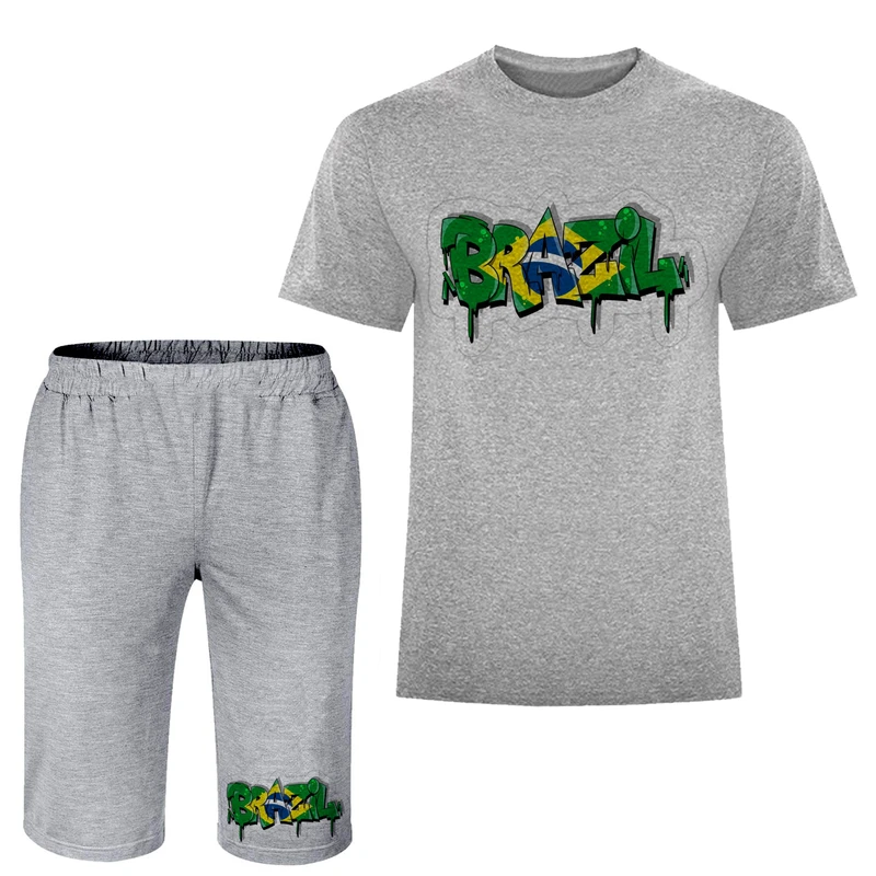 ست تی شرت و شلوارک مردانه مدل برزیل A174