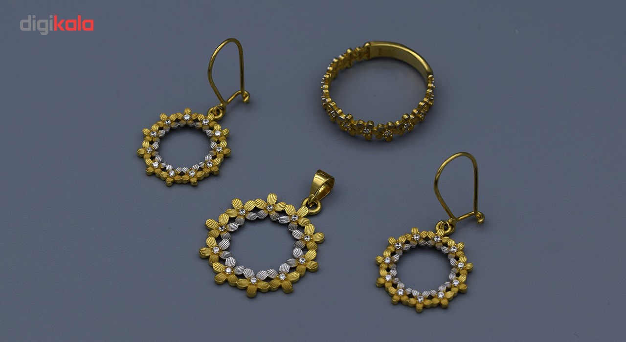 ست طلا 18 عیار جواهری سون مدل 1842