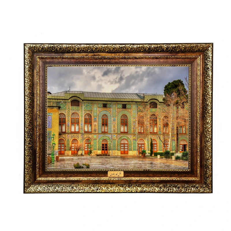 تابلو فرش ماشینی نقش نگار رضوی طرح آثار باستانی کد 172KH