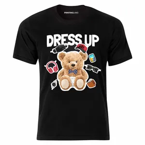 تی شرت آستین کوتاه مردانه پرینتینگ لند مدل DRESS UP TEDDY کد P152