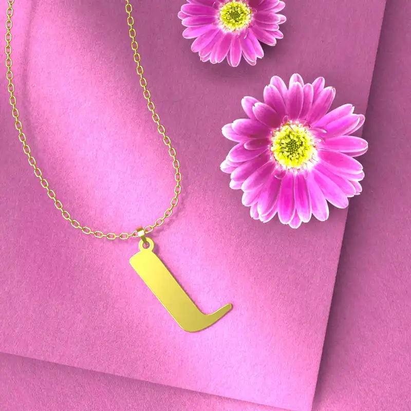 گردنبند طلا 18 عیار زنانه مدوپد مدل حرف L کد H3-1-1118