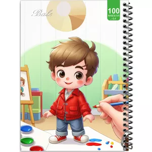دفتر نقاشی 100 برگ بله طرح فانتزی پسر در مهدکودک کد A4-N377