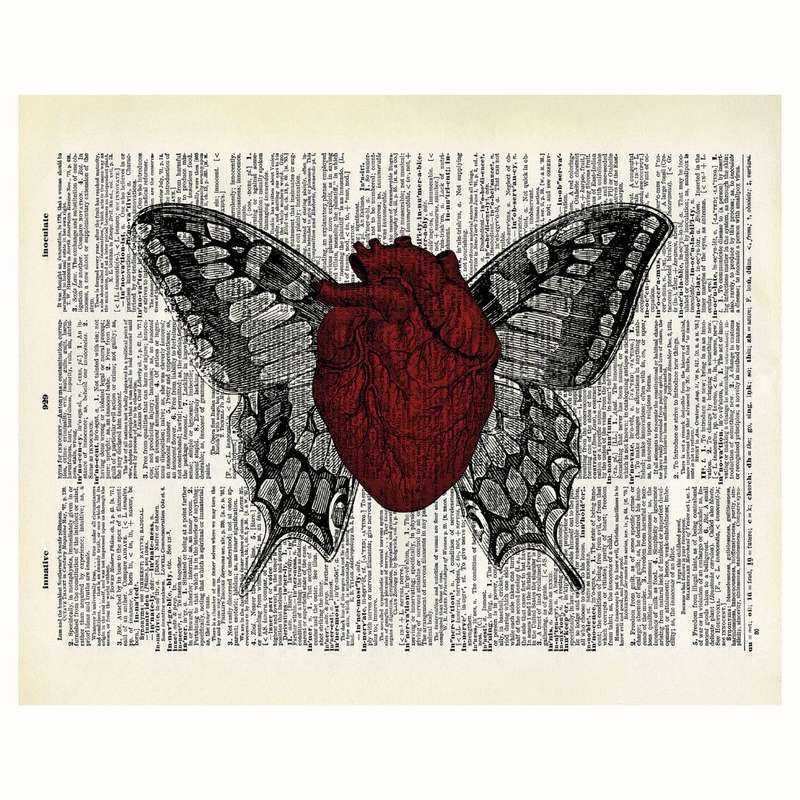 پوستر مدل قلب قرمز بالدار