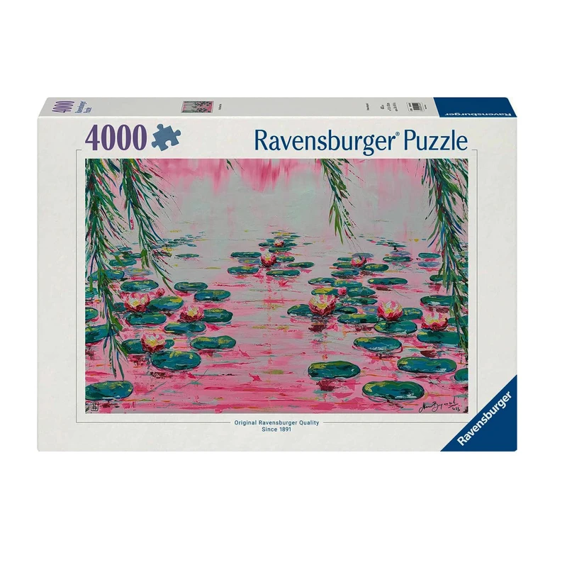 پازل 4000 تکه راونزبرگر مدل Pink Water Lillies کد 12001420 مناسب برای 14 سال به بالا