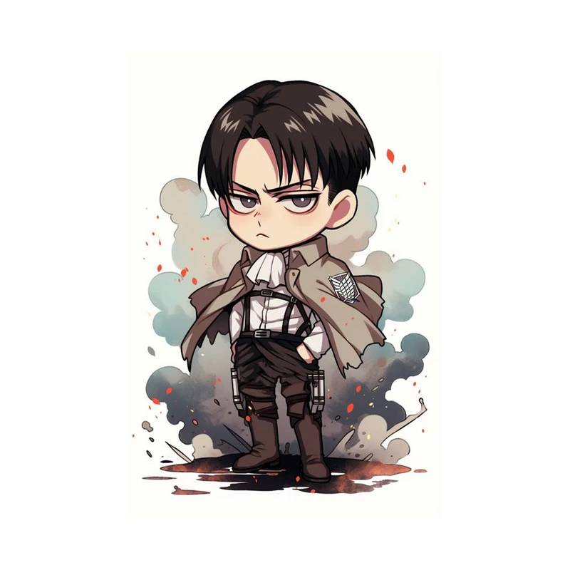 استیکر لپ تاپ و موبایل مدل انیمه طرح اتک ان تایتان لیوای آکرمن attack on titan Levi Ackermann کد 569