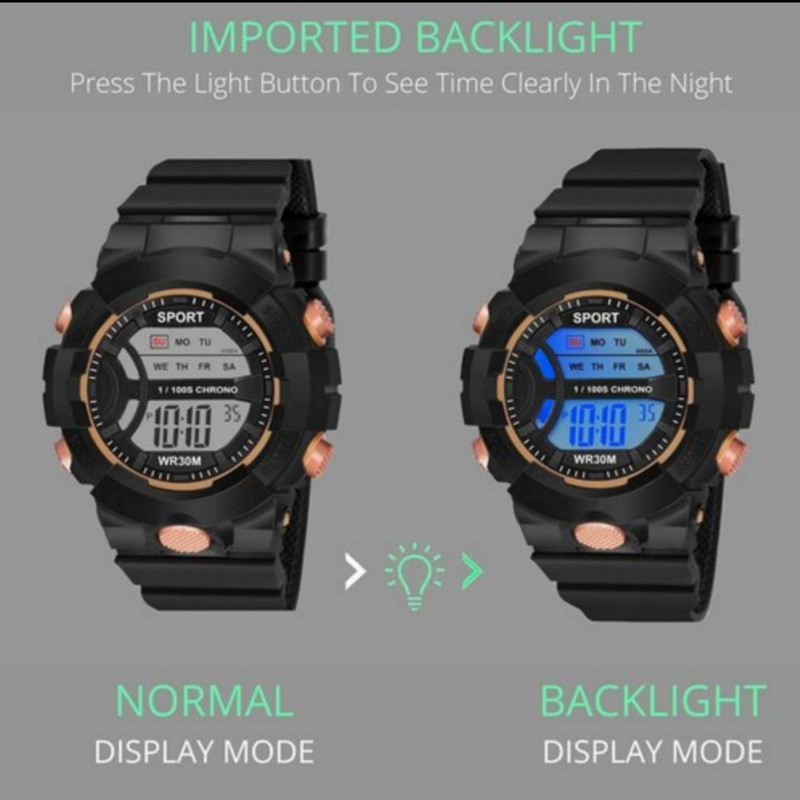 ساعت مچی دیجیتال مدل چراغدار 05