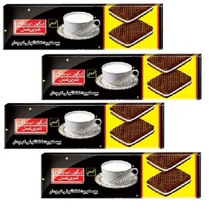 بیسکوییت کاکائویی کرمدار با طعم وانیل شیرین عسل مقدار 120 گرم بسته 4 عددی 