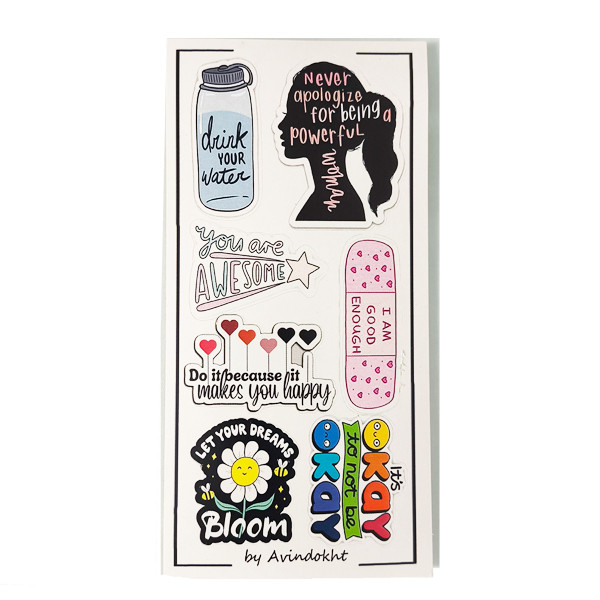 برچسب مدل بولت ژورنال و اسکرب بوک طرح self love کد2