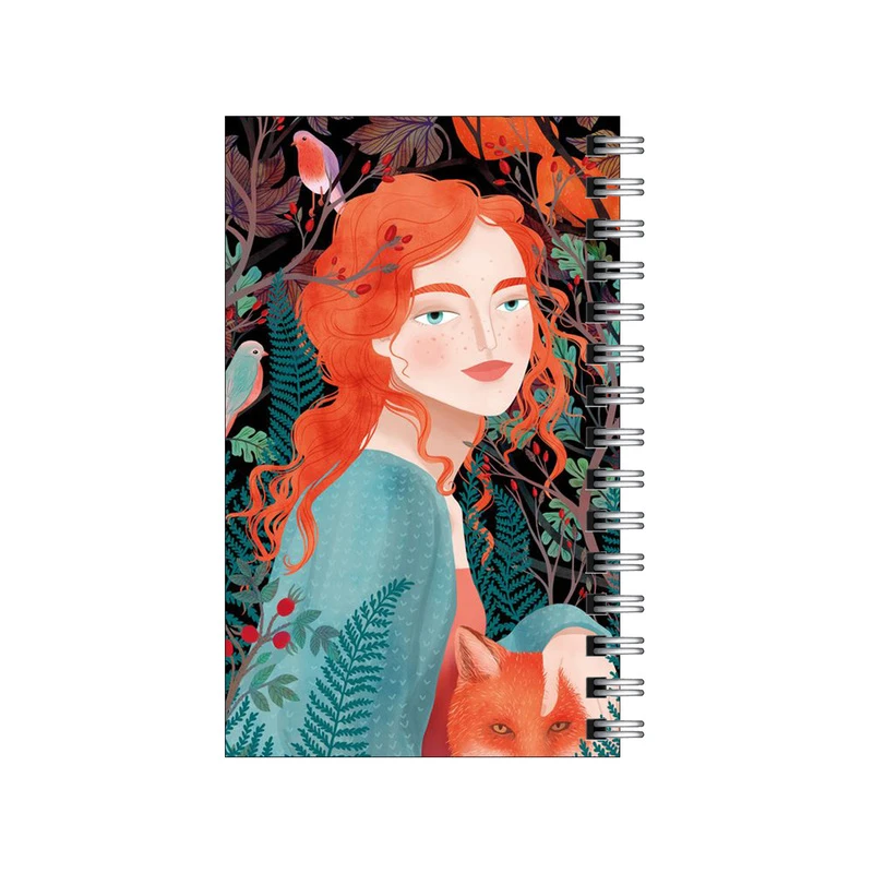 دفترچه یادداشت مدل to do list طرح دختر پاییزی و روباه کد 9979621