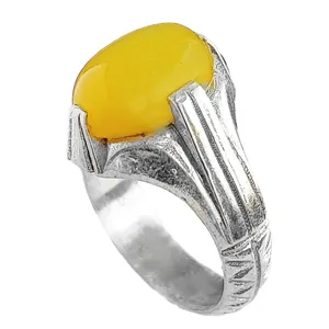 انگشتر نقره مردانه مدل عقیق شرف الشمس MSH2017