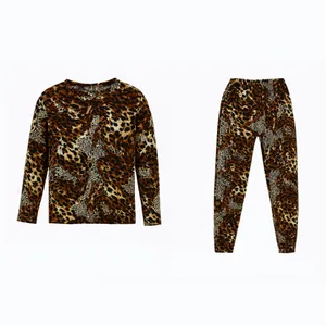 ست بلوز آستین بلند و شلوار راحتی زنانه مدل پلنگی کد b