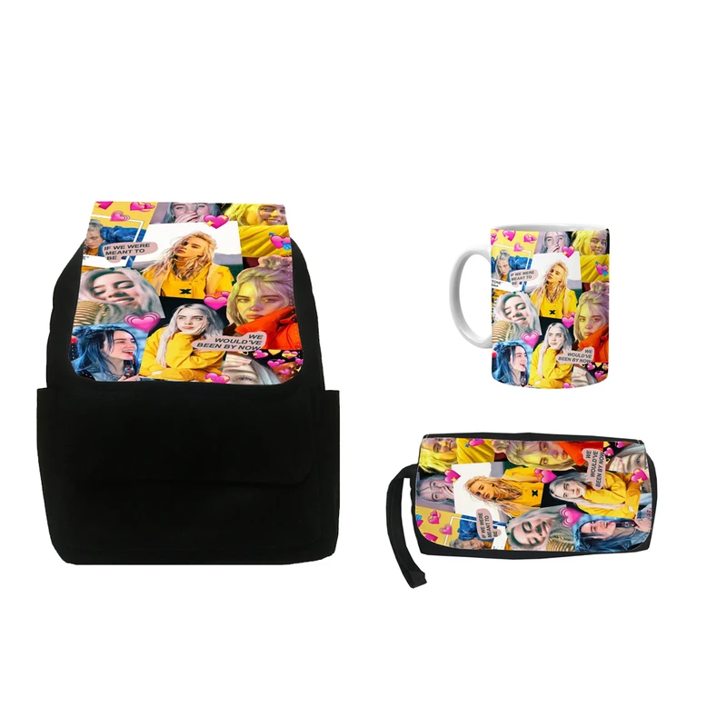 کوله پشتی طرح بیلی ایلیش کد Si24 به همراه جامدادی و ماگ