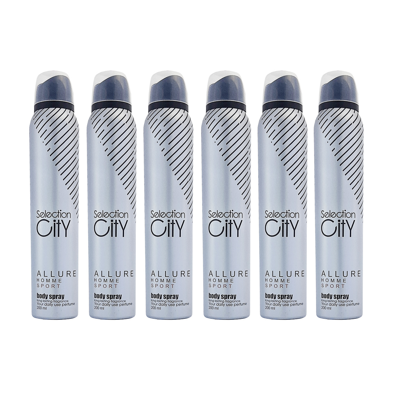 اسپری خوشبوکننده بدن مردانه سلکشن سیتی مدل allure homme sport حجم 200 میلی لیتر مجموعه ۶ عددی