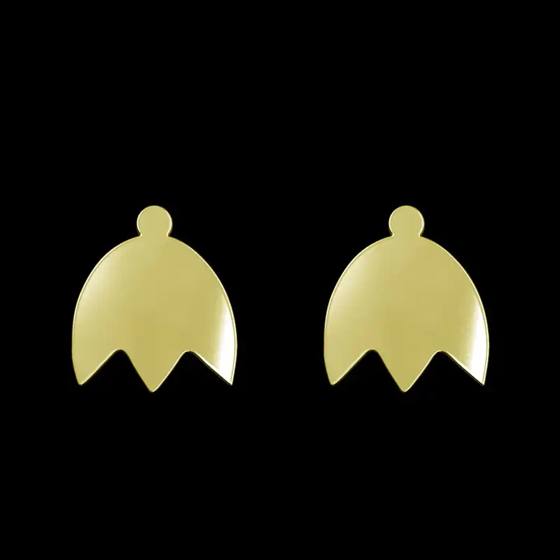 گوشواره طلا 18 عیار زنانه مدوپد مدل هندسی کد GA1-15112