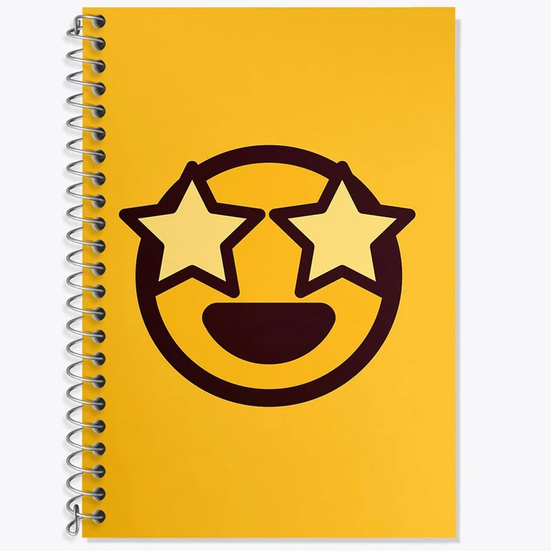 دفتر زبان 50 برگ خندالو مدل سه خط طرح ایموجی Emoji کد 3027