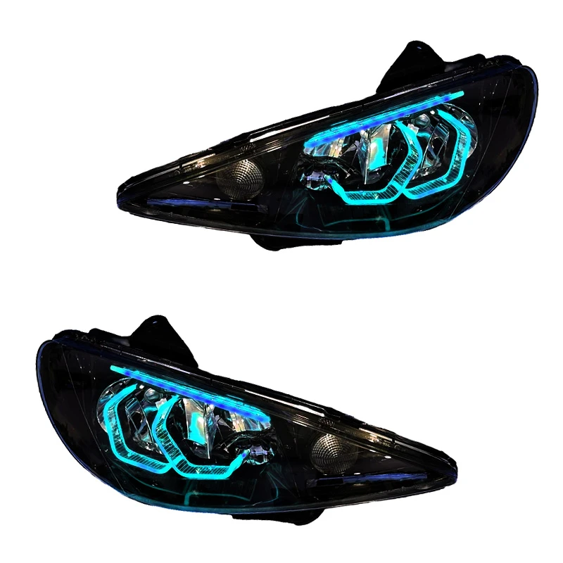 چراغ جلو خودرو گروه پژوهش صنعت مدرن مدل 3D-Hexa-B-Ice مناسب برای پژو 206 بسته دو عددی