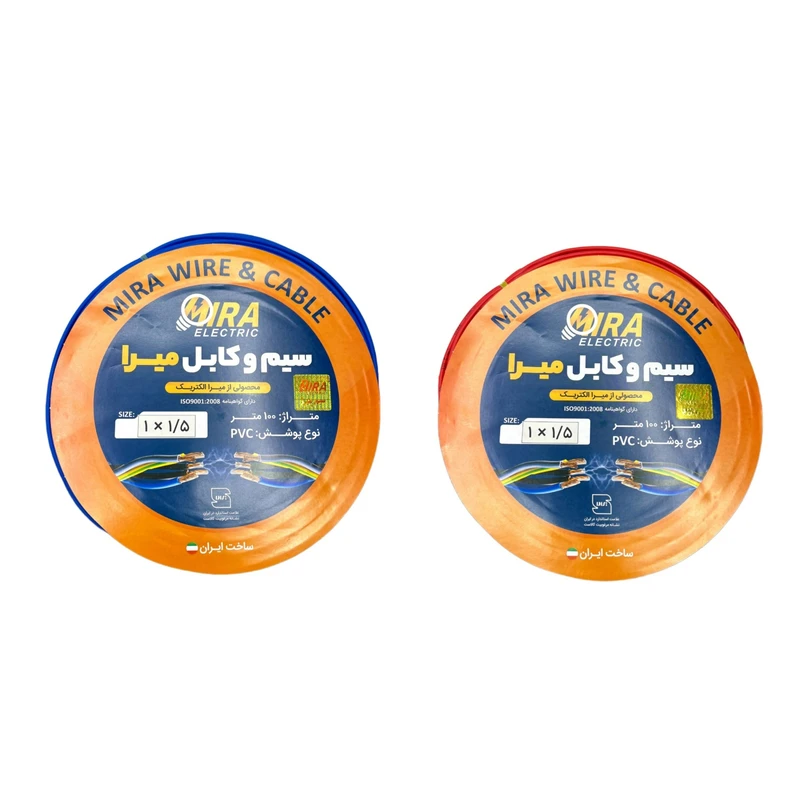 سیم برق افشان 1 در 1.5 میرا  کد R-B بسته دو عددی