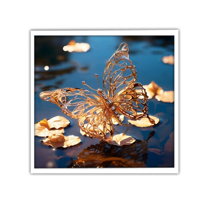 تابلو نوری بکلیت طرح پروانه طلایی مدل W-MID-18776