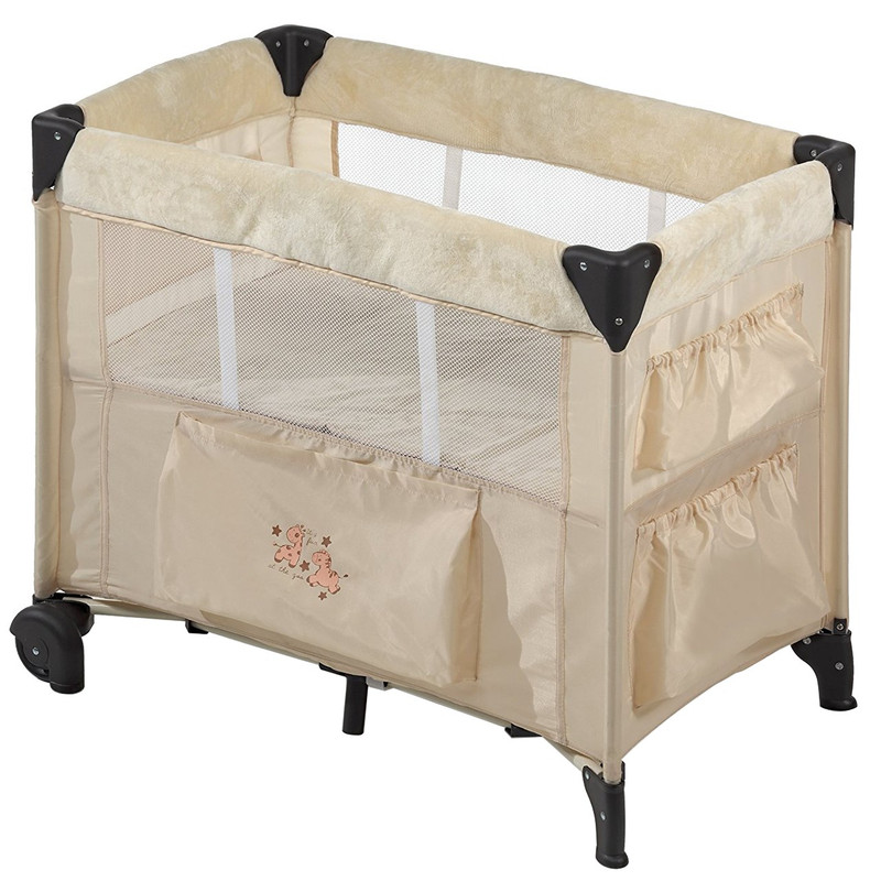 تخت و پارک بازی هاوک مدل Dreamn Care Zoo Beige