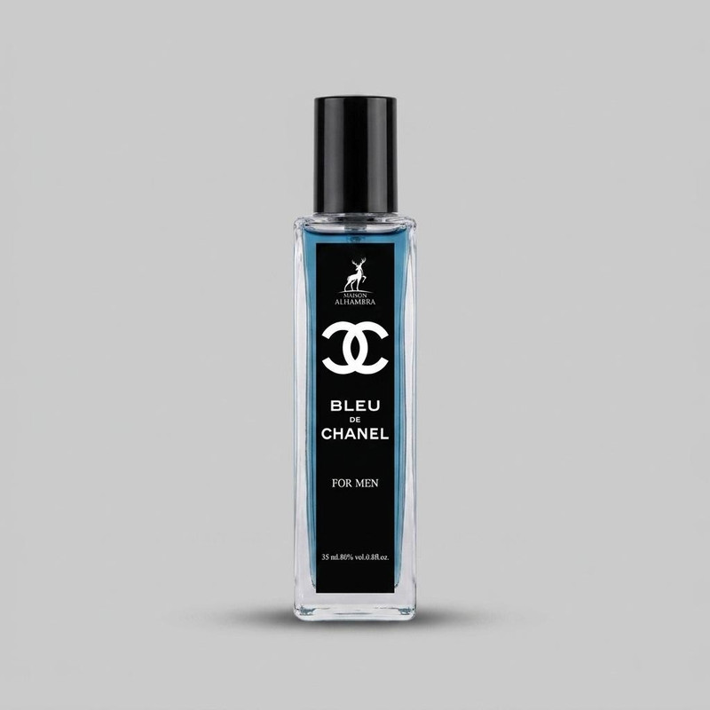 عطر جیبی مردانه الحمبرا مدل BLEU DE CHANEL با رایحه تند و خنک حجم ۳۵ میلی لیتر