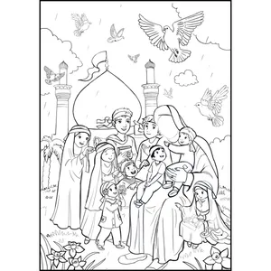 کاغذ رنگ آمیزی طرح یاران امام زمان کد 001 بسته 50 عددی