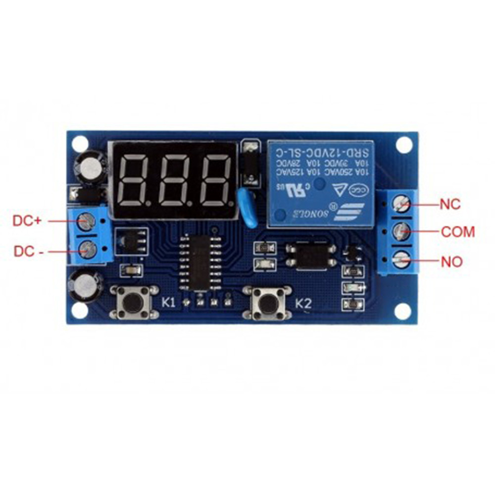 ماژول تایمر 12 ولت قابل تنظیم مدل 12Vهمراه با رله و نمایشگر