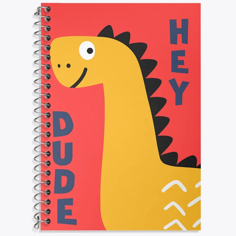 دفتر زبان 50 برگ خندالو مدل سه خط طرح دایناسور کیوت کد N601