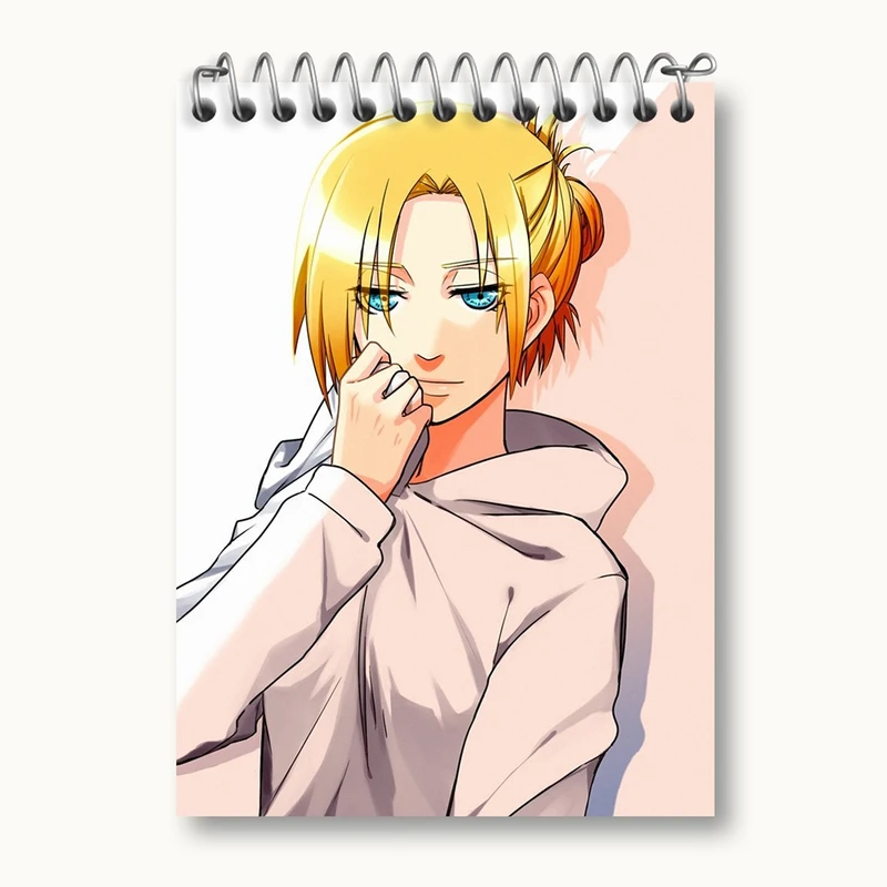 دفتر یادداشت 50 برگ خندالو مدل کریستا انیمه اتک آن تایتان Attack on Titan کد 18548