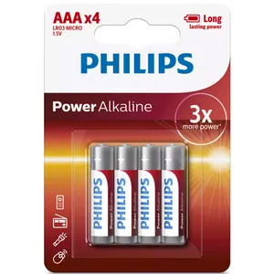 باتری نیم قلمی فیلیپس مدل LR03P4B/97 بسته چهار عددی