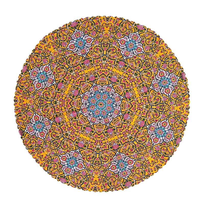 رومیزی مدل ترنج سنتی سایز 90x90 سانتی‌متر