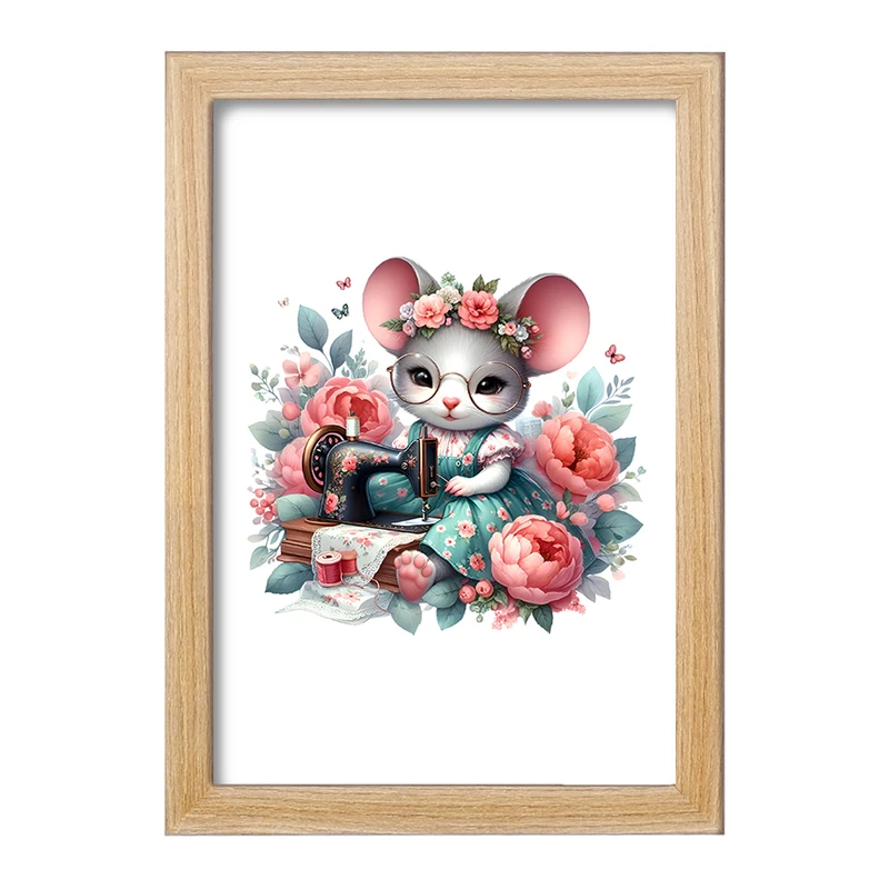 تابلو خندالو مدل موش خیاط کد F6199