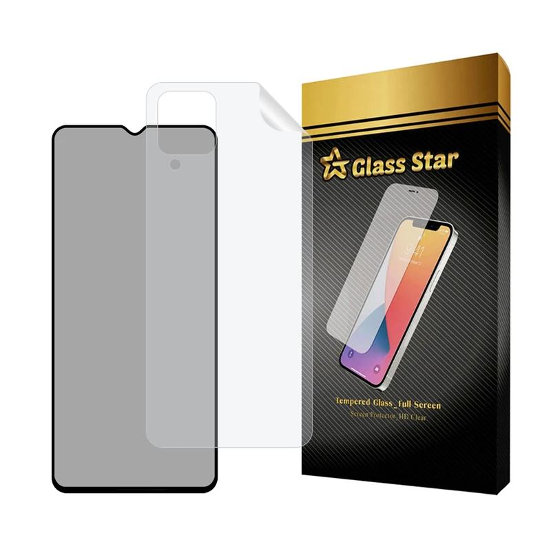 محافظ صفحه نمایش حریم شخصی گلس استار مدل FULLPRIVNANOS مناسب برای گوشی موبایل سامسونگ Galaxy A12 / Galaxy A12 Nacho / Galaxy M12 به همراه محافظ پشت گوشی