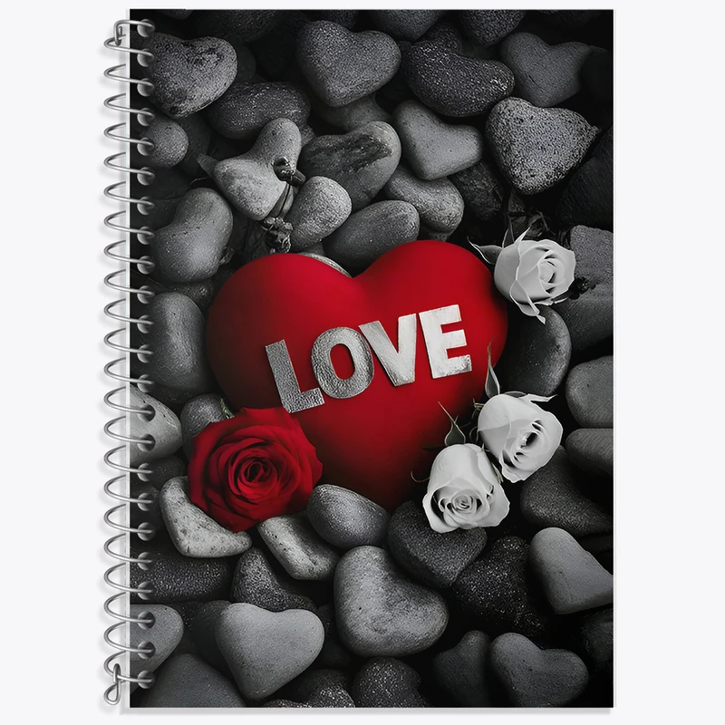 دفتر لغت 50 برگ خندالو طرح قلب (Love) کد F7498