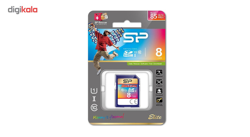 کارت حافظه SDHC سیلیکون پاور مدل Elite کلاس 10 استاندارد UHS-I U1 سرعت 85MBps ظرفیت 8 گیگابایت