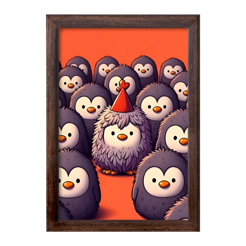 تابلو خندالو طرح پنگوئن های کیوت کد F7961