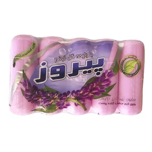 صابون شستشو پیروز مدل گل لاوندر وزن 75 گرم بسته 5 عددی 
