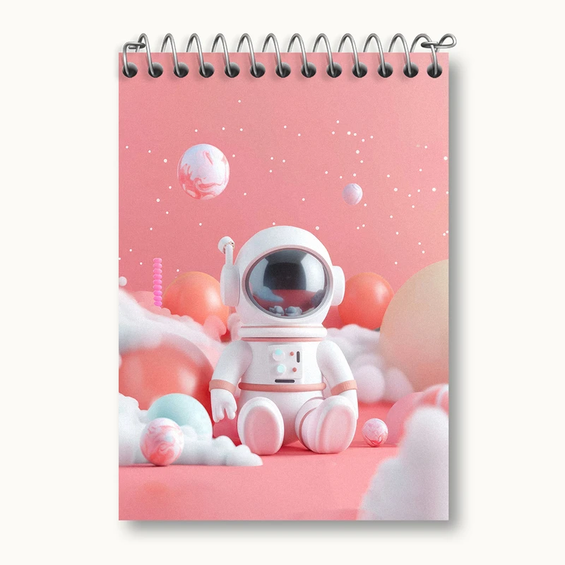 دفتر یادداشت 50 برگ خندالو طرح فضانورد کد N2249