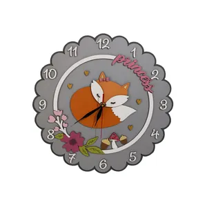 ساعت دیواری کودک طرح پرنسس روباه مدل MKids65-A