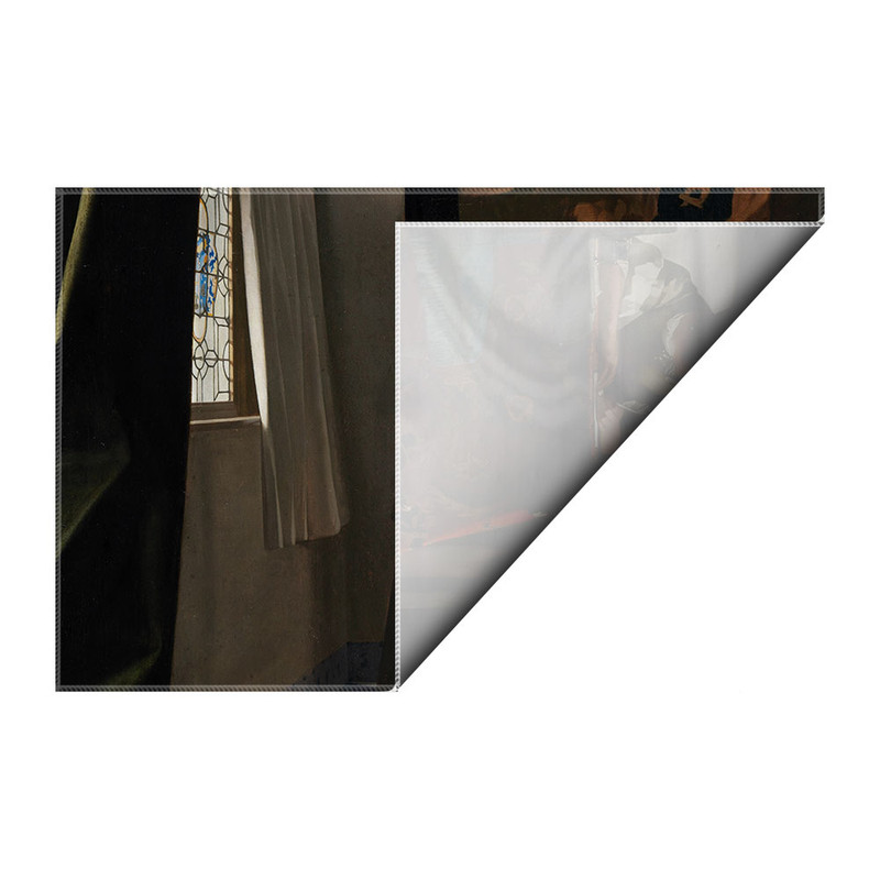 کاغذ کادو ترمه طراحان ایده مدل زنی در حال خواندن نامه با خدمتکارش از ورمر کد art0592 سایز 57x37 سانتی متر