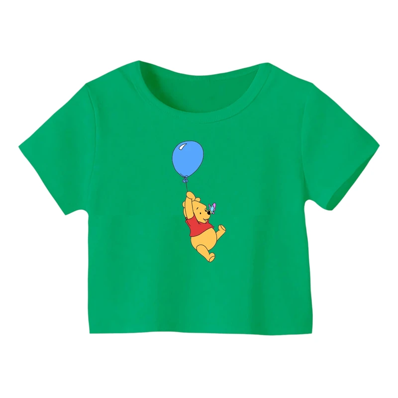 کراپ‌ تی‌شرت آستین کوتاه زنانه مدل پو کد ۱