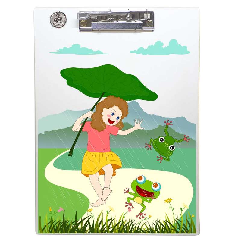 تخته شاسی طه چوب مدل Little girl and frog01 سایز A4