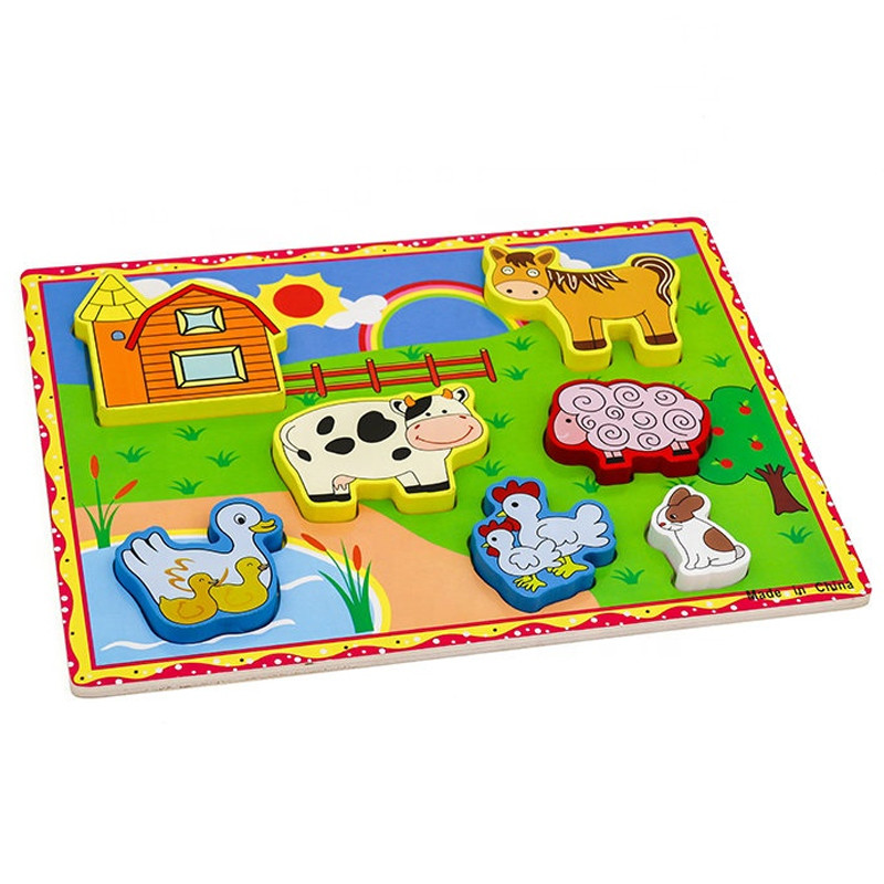 پازل آموزشی مدل یک تکه طرح حیوانات اهلی