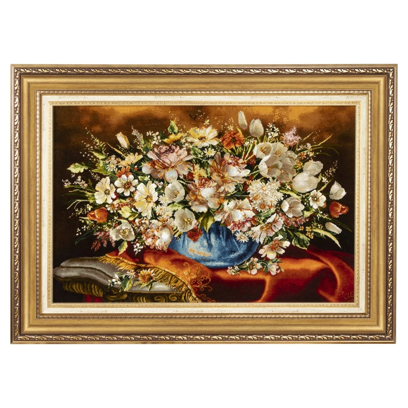 تابلو فرش دستباف سی پرشیا طرح گل در گلدان کد 904243