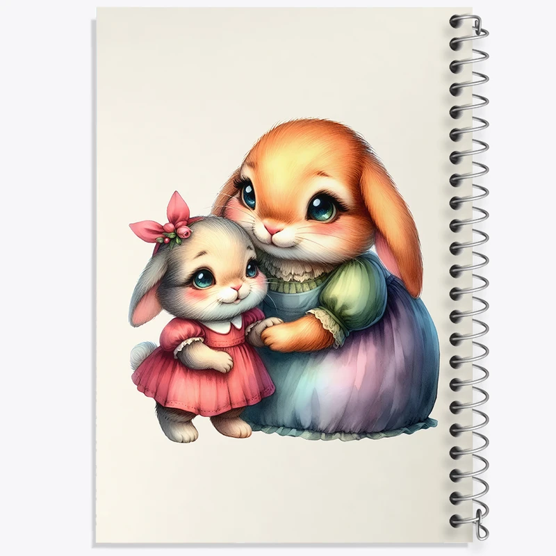 دفتر ژورنال نویسی 50 برگ خندالو مدل نقطه ای طرح خرگوش کیوت کد F6192