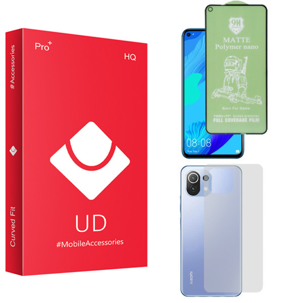 محافظ صفحه نمایش سرامیکی یو دی مدل HQ مناسب برای گوشی موبایل شیائومی Mi 11 Lite به همراه محافظ پشت گوشی