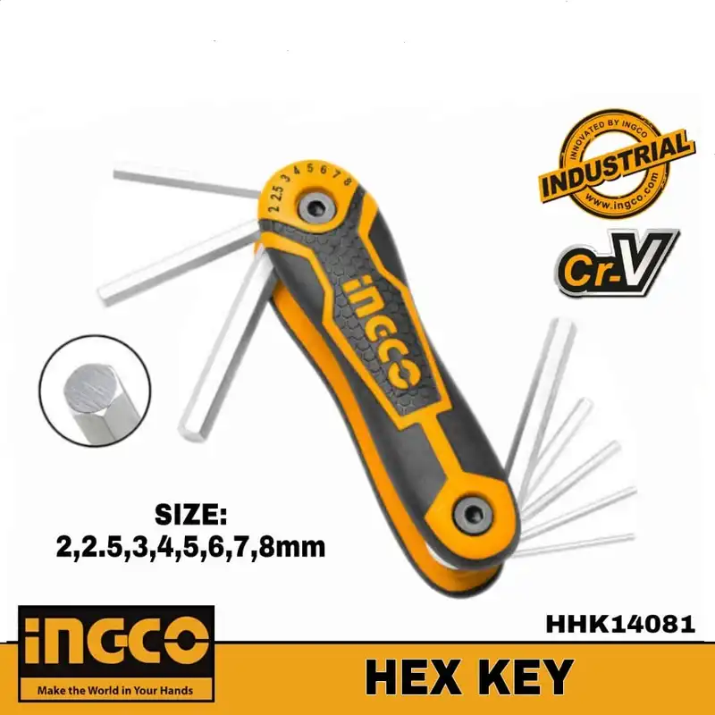 آچار آلن شش گوش اینکو مدل HHK-14081 مجموعه 8 عددی